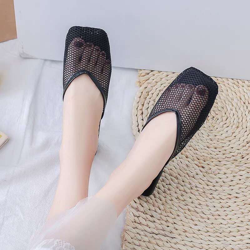 Dép sục lưới đế nhẹ mũi vuông
