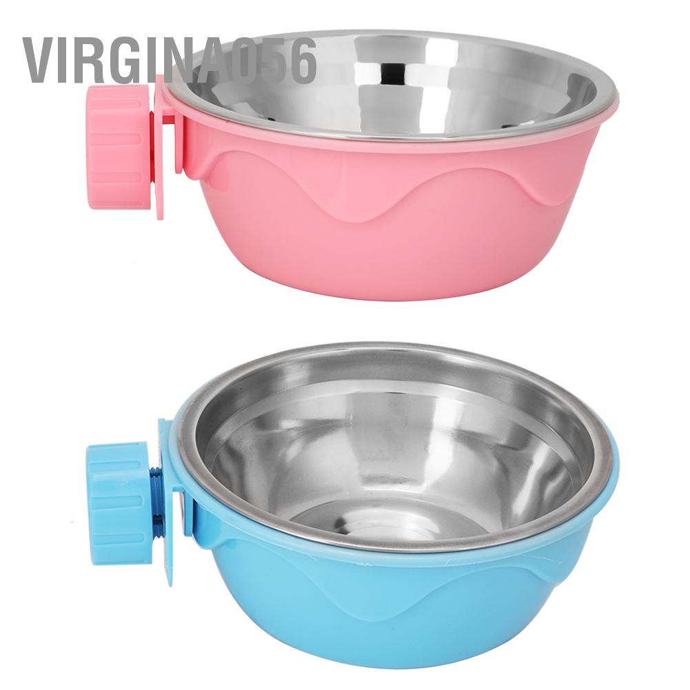Hàng Hot Chó mèo Treo máng ăn Bát nước bằng thép không gỉ Cún con Hàng giao ngayVirgina056