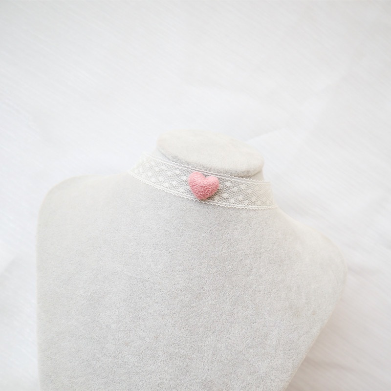 Vòng Cổ Choker Màu Hồng Ngọt Ngào Và Dễ Thương