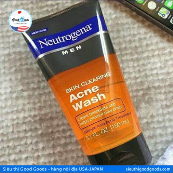Gel rửa mặt Neutrogena Men Skin Clearing 150ml- Chai