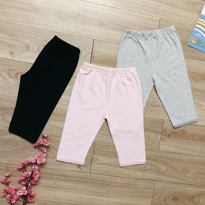 Quần Ôm Lửng Ngang Gối (20-40kg) , Legging Bé Gái Basic Dễ Dàng Phối Đồ ĂQ021