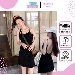 Đầm Body 2 Dây Basic TIBU, Váy dự tiệc Chất Thun tôn dáng, dày mịn cực sexy có mút ngực