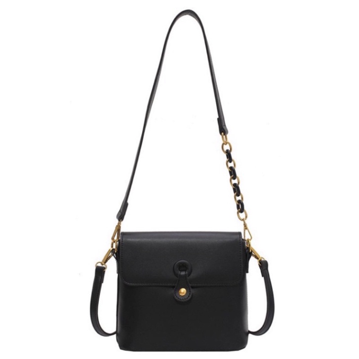 Túi tote da đeo chéo nữ dây phối xích nhựa khoá móc tròn thegioituixachqc17