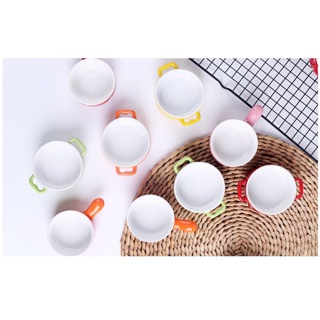 Bát sứ 2 quai chấm bi