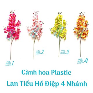 Hoa giả trang trí - Cành hoa LAN TIỂU HỒ ĐIỆP PLASTIC 4 nhánh