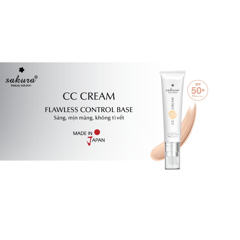 [TOP BÁN CHẠY] Kem trang điểm Sakura CC Cream Flawless Control Base SPF50+ PA++++