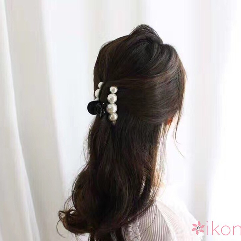 Kẹp tóc đính ngọc trai nhựa acrylic đơn giản