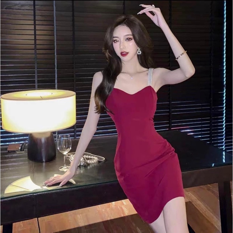 Váy Đầm Nữ Thiết Kế Cao Cấp Phong Cách Tiểu Thư Dạo Phố, váy dây body ôm tạo sức hút cho phái đẹp