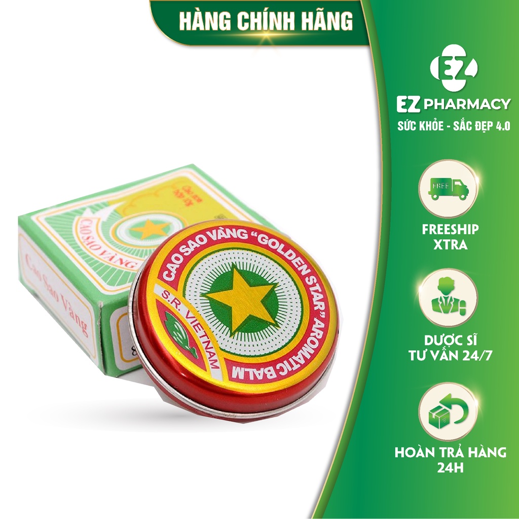 Cao Sao Vàng, Cao Xoa Nhức Đầu, Đau Bụng, Say Tàu Xe, Sổ Mũi, Côn Trùng Đốt, Dầu Cù Là Lọ 3g - Ez Pharmacy0