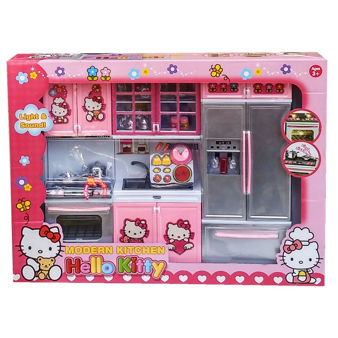 (XẢ KHO BÁN LỖ) Trò chơi nấu ăn 3 ngăn hello kitty sử dụng pin phát nhạc có đèn phù hợp cho bé gái trên 2 tuổi (KÈM PIN)