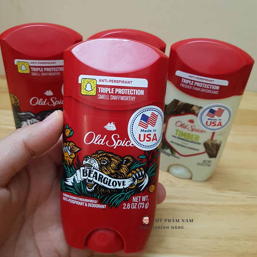 Lăn khử mùi Old Spice Timber, Bearglove, WolfThorn, Fiji 73g - nhập khẩu Mỹ