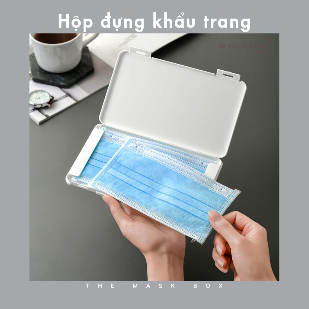 Hộp đựng khẩu trang y tế cầm tay chống bụi chống ẩm tiện dụng tiết kiệm không gian