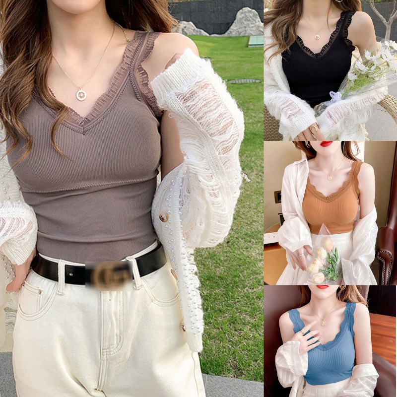 Brroa Áo Lót Ren Có Đệm Ngực Gợi Cảm Dễ Phối Đồ Phong Cách Hàn Quốc Cho Nữ