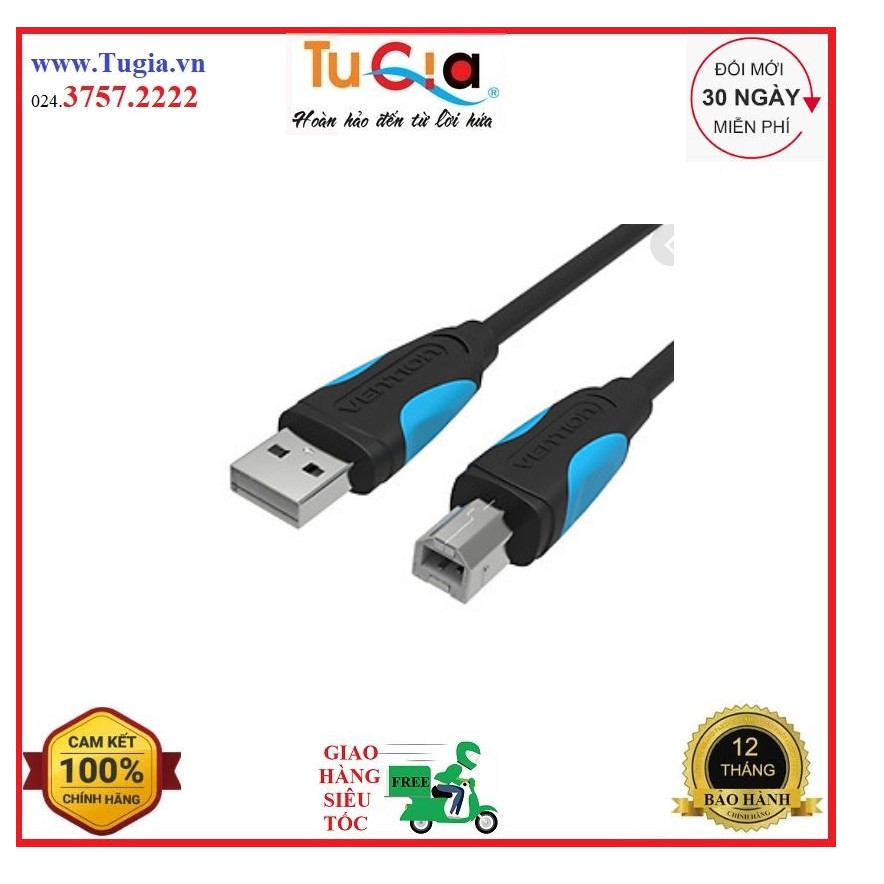 Cáp máy in USB 2.0 Vention VAS-A16 1,5m - 3m - 10m - Hàng Chính Hãng