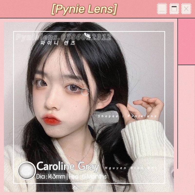 🌧 Kính áp tròng tone xám không họa tiết cầu kì dễ sử dụng  | Pynielens ✨