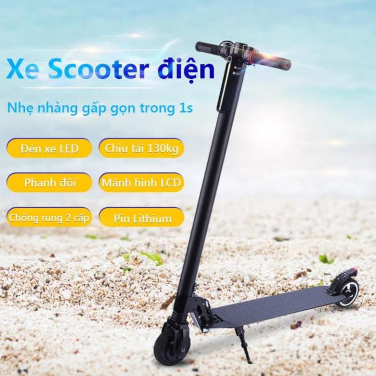 [Chính hãng] Xe Scooter xe trượt điện mini có thể gấp gọn vô cùng tiện lơi, mang đi du lịch, picnic - Bảo hành 06 tháng