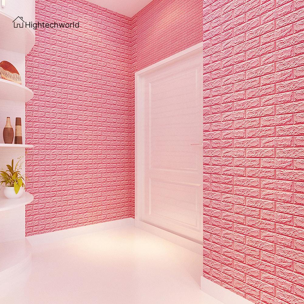 Miếng dán tường giả gạch 3D bằng xốp PE chống thấm nước tiện dụng DIY