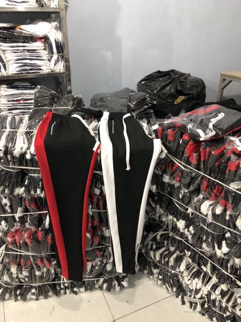 Ảnh thật Quần Retro Pants 2 sọc trong ngoài - Track Pants Zipper 2 line Đỏ Trắng - Quần Zip sọc đỏ sọc trắng streetwear