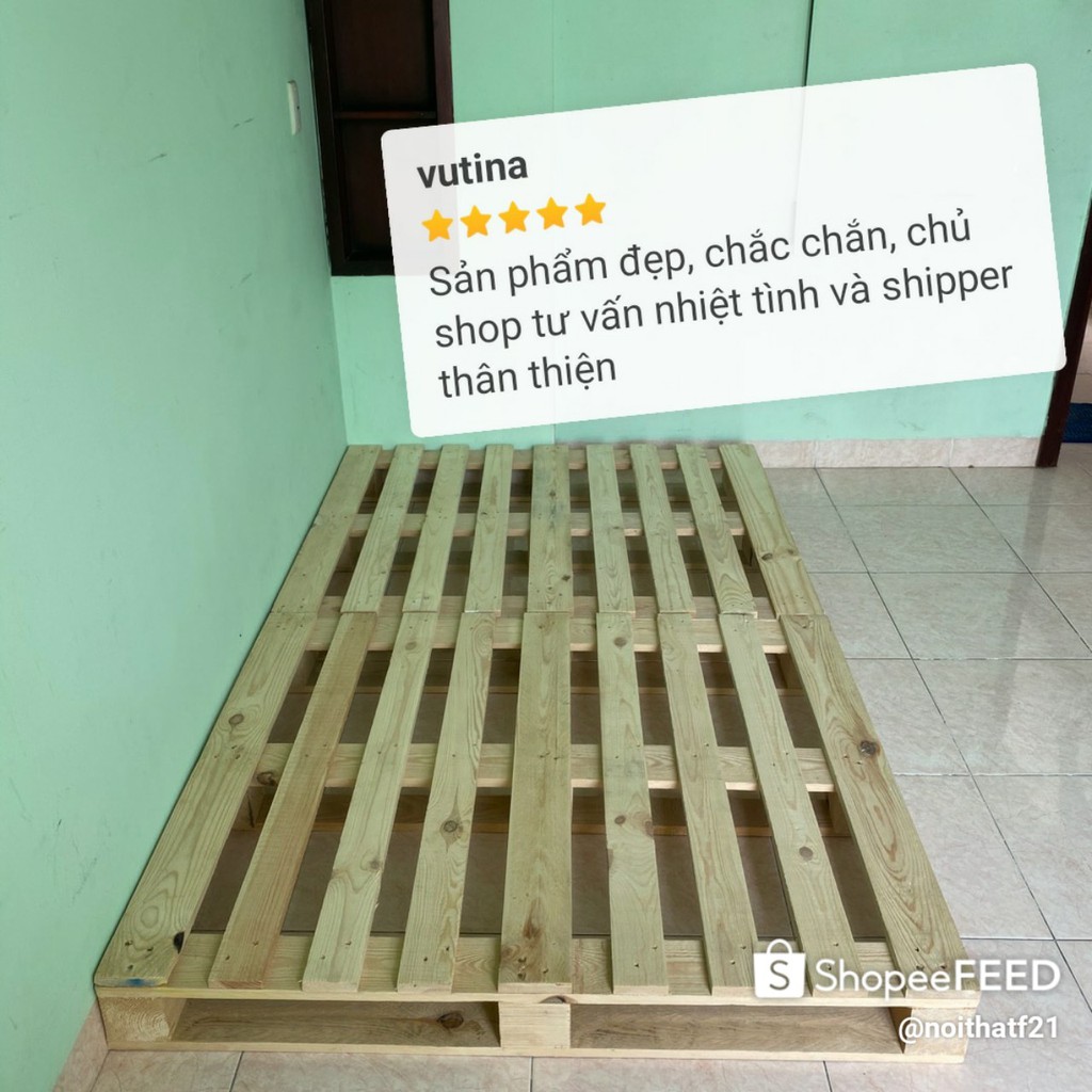 Giường pallet 1m2x2m 2 tấm có tặng pát sắt nối - Homevuive | BigBuy360 - bigbuy360.vn