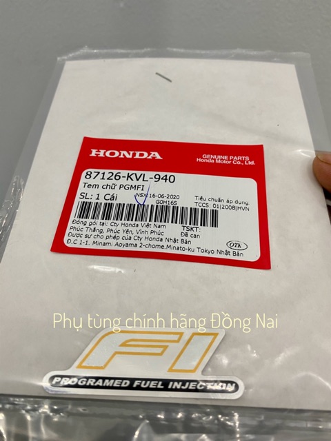 TEM CHỮ PGM FI ZIN FUTURE NEO 2007-2008 CHÍNH HÃNG HONDA