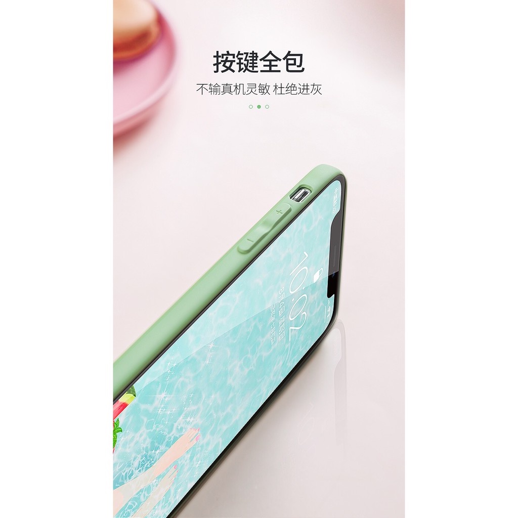 Ốp điện thoại kính cường lực màu trơn thời trang cho iPhone 7 8 Plus X XS MAX 11 Pro Max XR | BigBuy360 - bigbuy360.vn