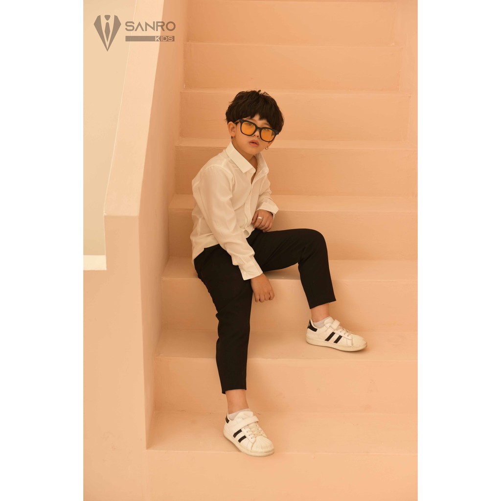 Áo sơ mi trắng tinh khiết cao cấp sang trọng cho bé yêu