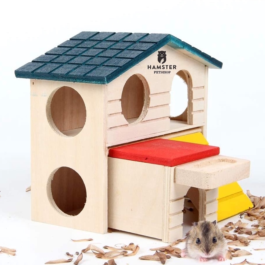 Nhà ngủ gỗ 2 tầng cho Hamster