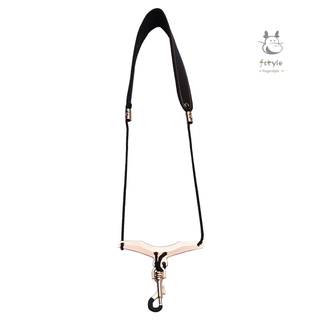 Dây đeo cổ cho kèn saxophone bằng da mềm có móc kim loại có thể điều chỉnh