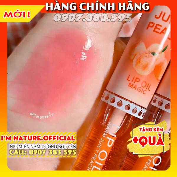 Son Dưỡng Môi Có Màu Trái Đào Lip Oil Magic Hasaya Girl Môi Căng Mọng