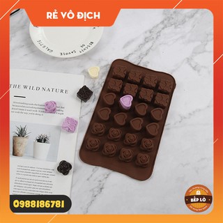 Khuôn Socola hình Hoa Hồng - Trái Tim - Hộp Quà bằng Silcon - Dụng cụ làm bánh - HÀNG MỚI VỀ GIÁ TỐT