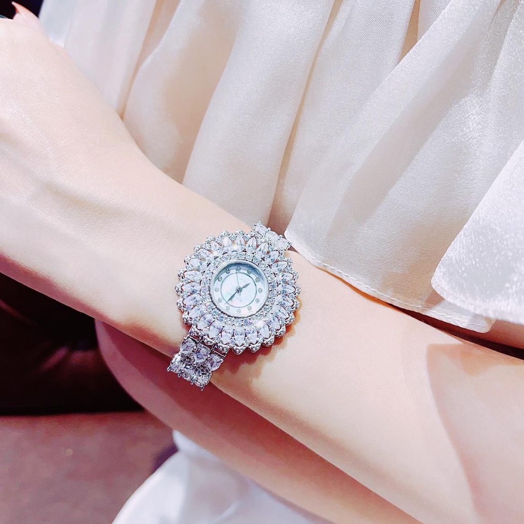 Đồng hồ nữ chính hãng Royal Crown 6804 dây thép đính đá cao cấp, chống nước, đeo tay đẹp, sang chảnh