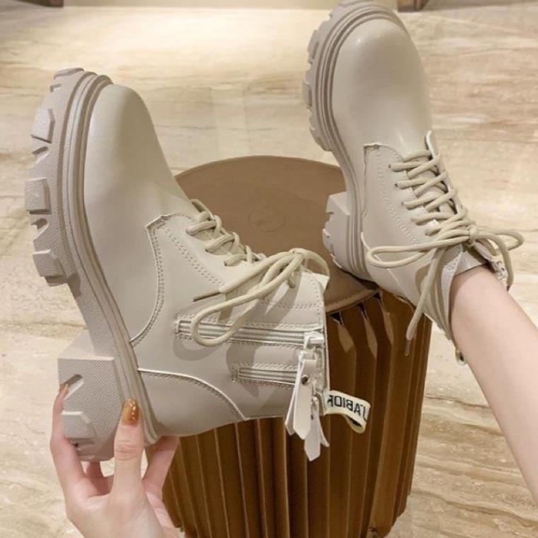 Giày bốt nữ cao cổ , boot cao cổ da cao cấp đế cao 5cm tôn dáng cực chất và sang 688 khóa cạnh .