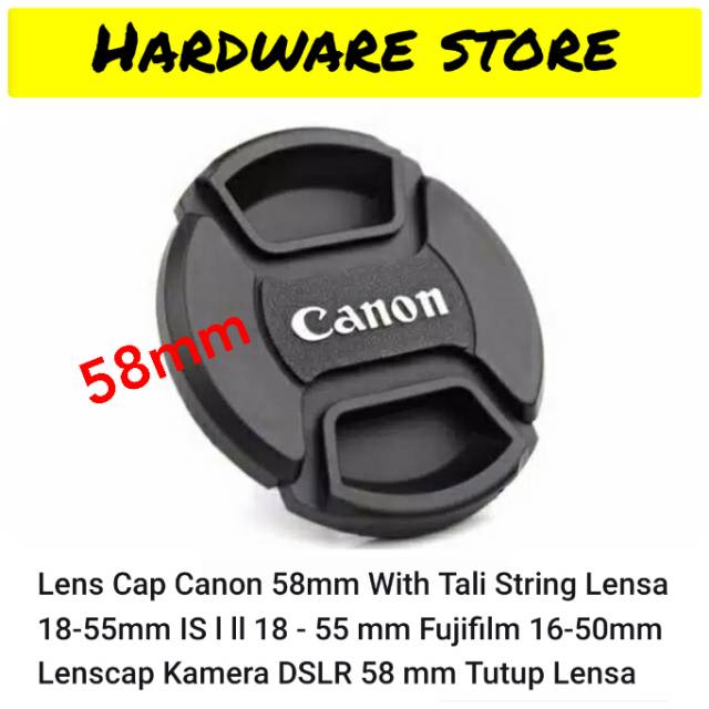 Nắp Đậy Ống Kính Máy Ảnh Canon 58mm 18-55mm Is L Ll 18-55 mm Fujifilm 16-50mm