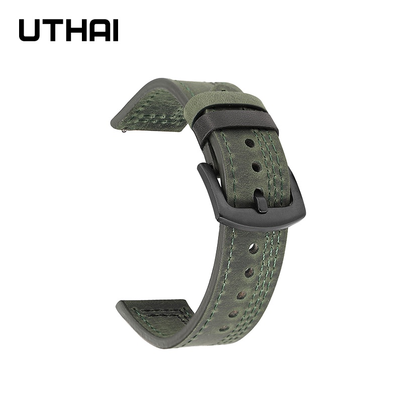 SAMSUNG Dây Da Thay Thế Cho ĐồNg Hồ Đeo Tay Huawei Gear S3 /galaxy 46MM UTHAI Z37