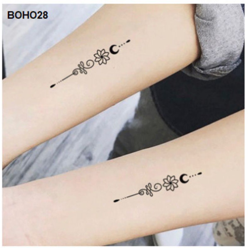 Hình xăm style boho Jh28. Xăm dán tatoo mini tạm thời, size &lt;10x6cm