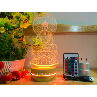 Đèn Phật A Di Đà 16 màu cao 22cm