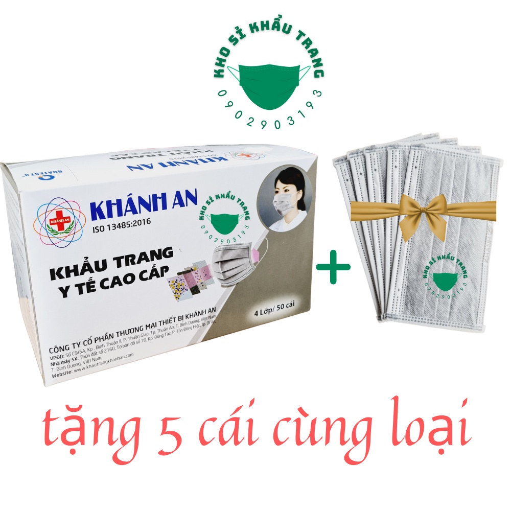 [Giá Sỉ] Hộp 50 cái khẩu trang y tế Khánh An 4 lớp kháng khuẩn