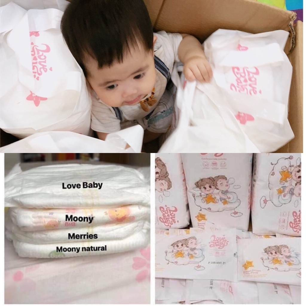 Miếng dùng thử - Bỉm quần / dán hữu cơ LOVEBABY đủ size NB36, S50, M46, L42, XL38, XXL34