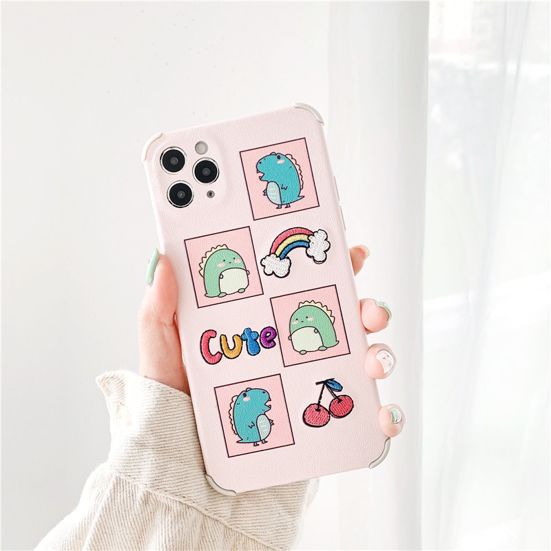 Ốp lưng iphone Dino thêu viền chống va đập 5/5s/6/6plus/6s/6splus/7/7plus/8/8plus/x/xr/xs/11/12/pro/max/plus/promax | BigBuy360 - bigbuy360.vn
