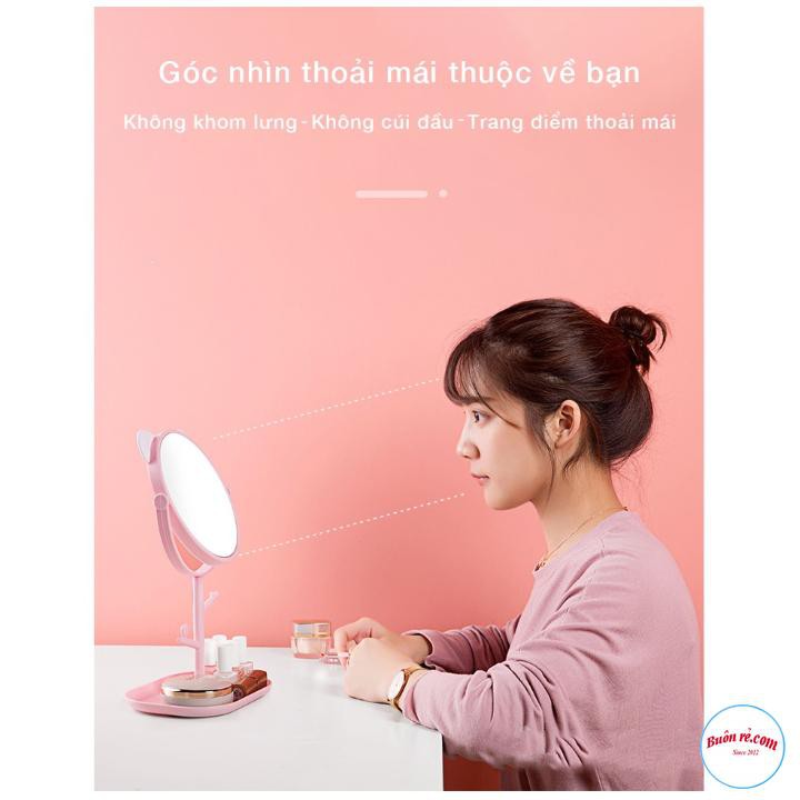 Gương Tai Mèo Để Bàn Trang Điểm Siêu Cute Xoay 360 Độ 00821