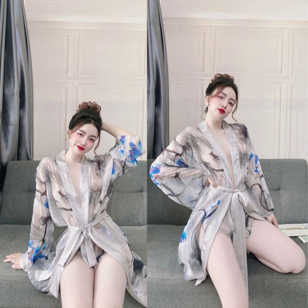 Váy ngủ áo choàng ❣️FREE SHIP❣️ Đầm ngủ sexy lụa Chiffon Chất Siêu Mát Dáng Siêu Xinh <70kg | BigBuy360 - bigbuy360.vn