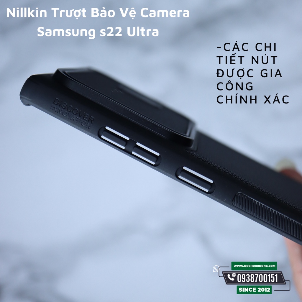 Ốp lưng Samsung S22 Ultra Nillkin trượt từ tính bảo vệ camera lưng vải