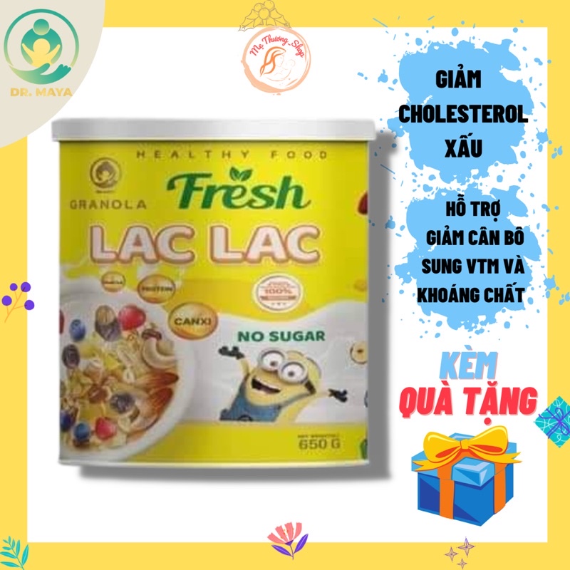 Ngũ cốc hạt Granola tươi Lạc Lạc, giảm Cholesterol xấu, hỗ trợ Giảm cân, bổ sung VTM và khoáng chất