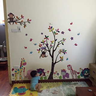 Decal dán tường vườn thú 01