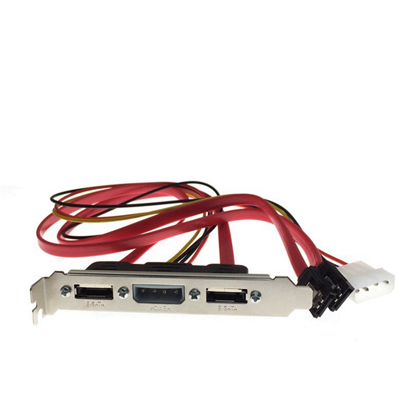 Pc DIY SATA to ESATA và 4Pin IDE Molex Power PCI Bracket Slot Cable Cấu hình chiều cao đầy đủ cho ổ cứng ngoài