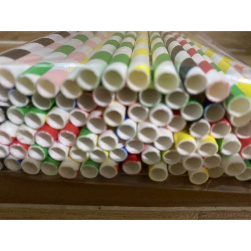 Ống hút giấy phi 6 nhiều màu