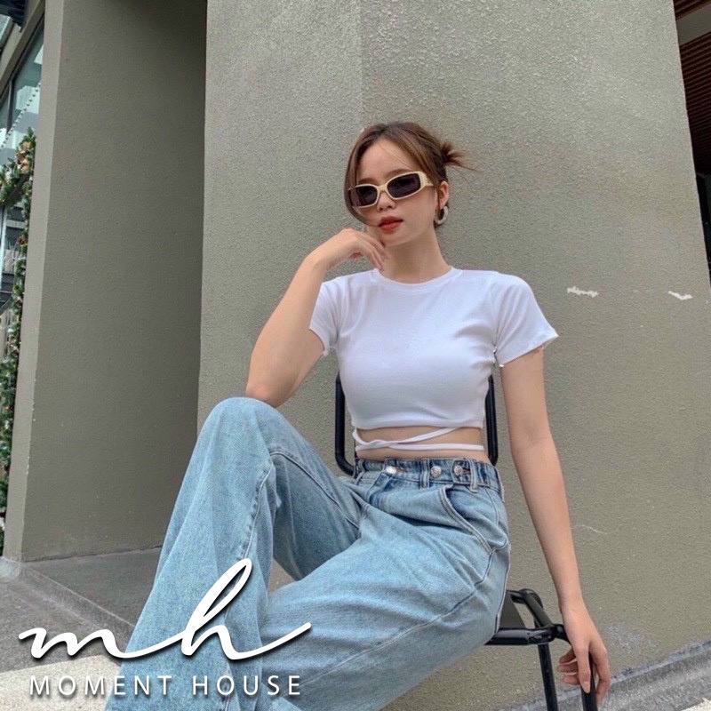 ÁO THUN CỘT EO NGẮN TAY [Moment House]
