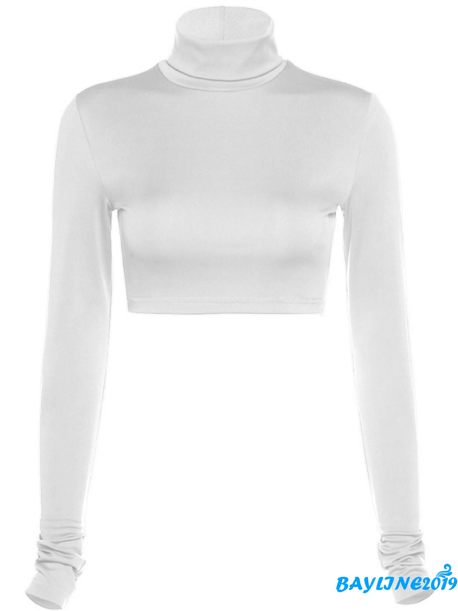 Áo croptop tay dài màu trơn thời trang trẻ trung năng động cho nữ | BigBuy360 - bigbuy360.vn