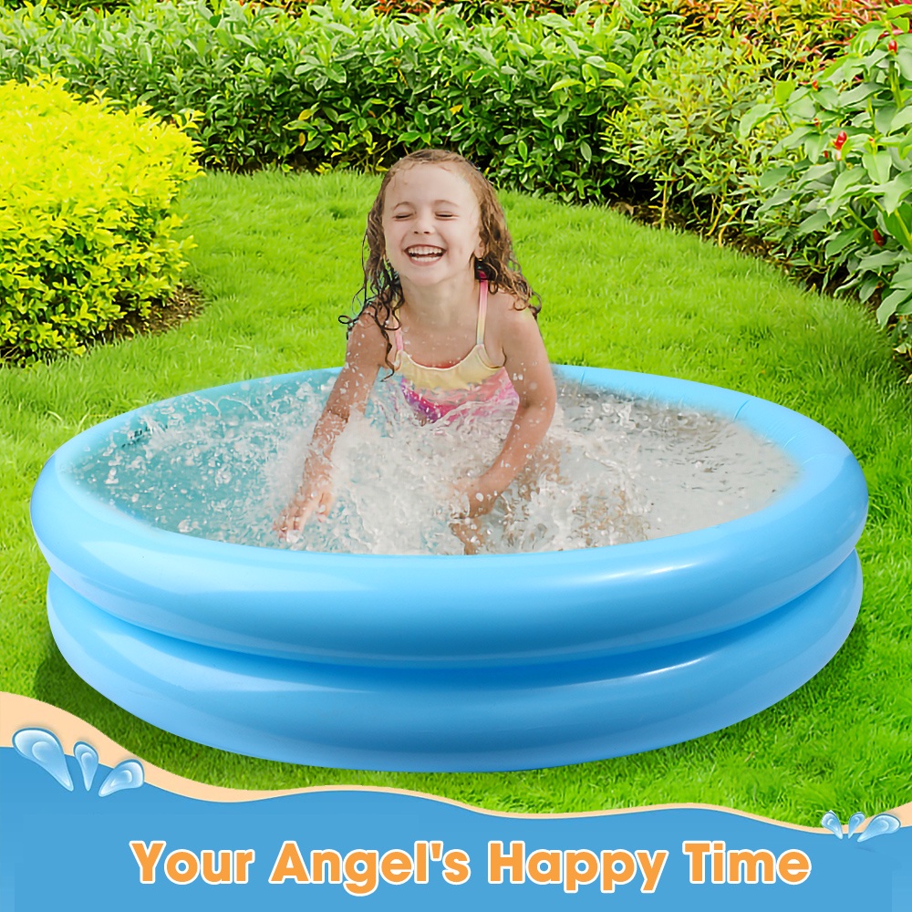 Bể bơi Bơm Hơi Hình Tròn Hai Lớp Bằng PVC Tái Sử Dụng Được Dùng Trong Nhà/Ngoài Trời/Sân Vườn/Bữa Tiệc Ngoài Trời Vào Mùa Hè