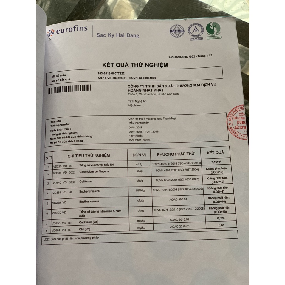 Viên Hà thủ ô mật ong rừng Thanh Nga sản phẩm có giấy ATTP